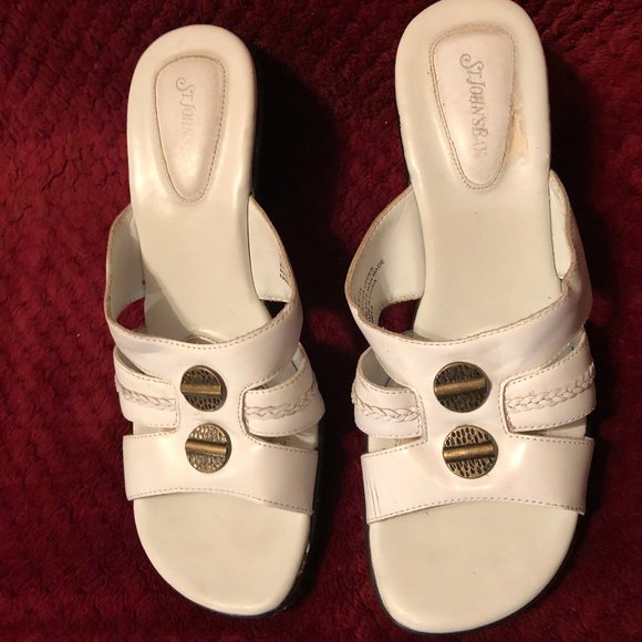 St. John's Bay Shoes - "St. John's Bay" White Sandals